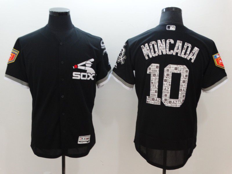Men Chicago White Sox #10 Moncada Black Elite Spring Edition MLB Jerseys